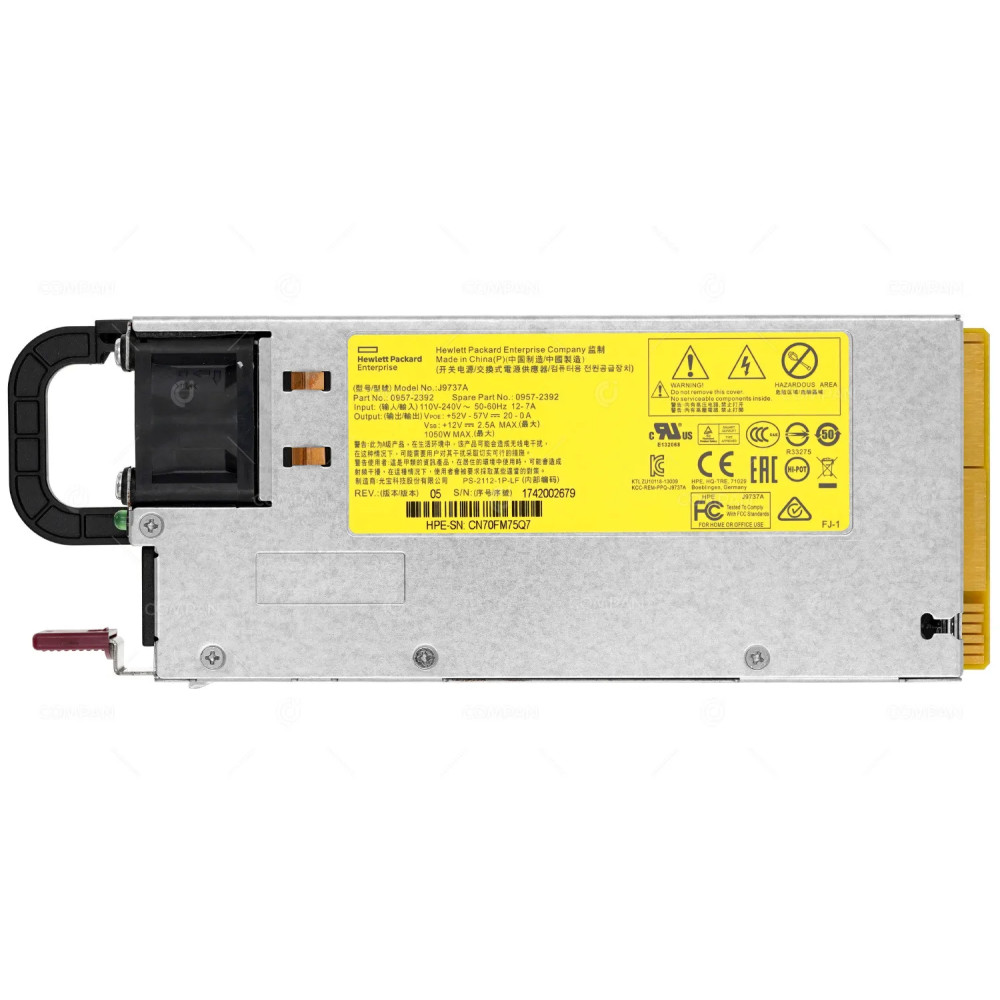 J9737A  HP 1050W POWER SUPPLY FOR HPE ARUBA SWITCH